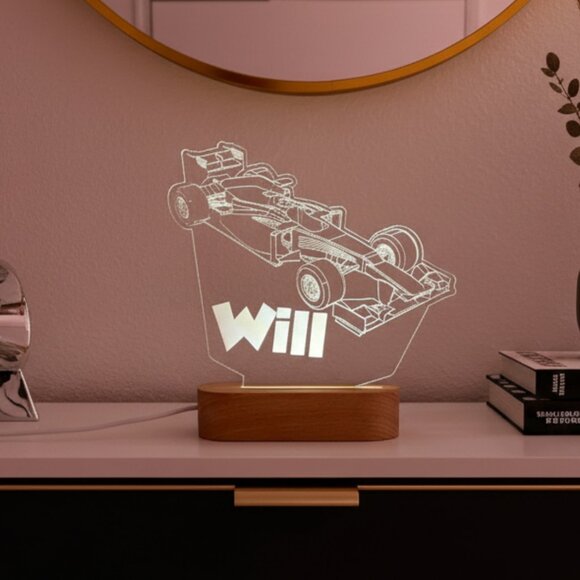 Personalized Race Car Name Lamp | Custom LED Cloud Decor for Kids & Toddlers - Picture 8 of 8